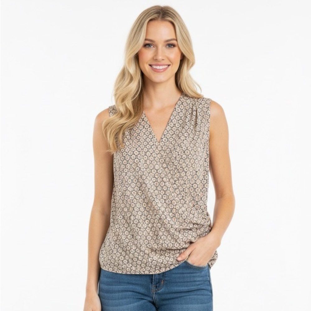 Sleeveless Asymmetrical Side Cinched Womens Top/Blouse by Chelsea28 Size Medium